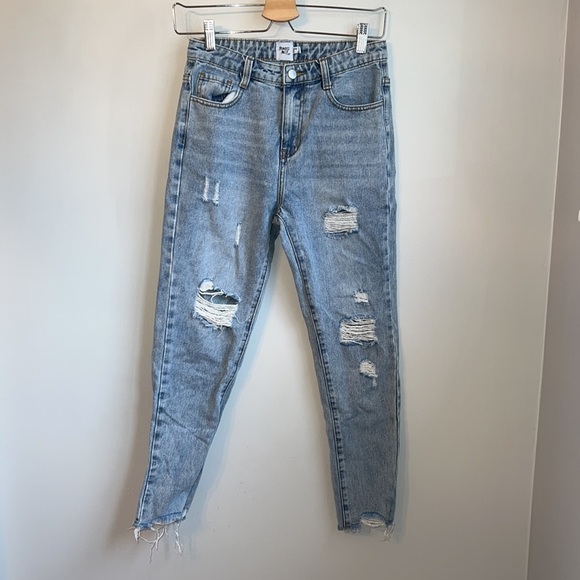 Princess Polly BEHATI STRAIGHT LEG JEANS LIGHT WASH DENIM SZ 4 - Picture 3 of 8